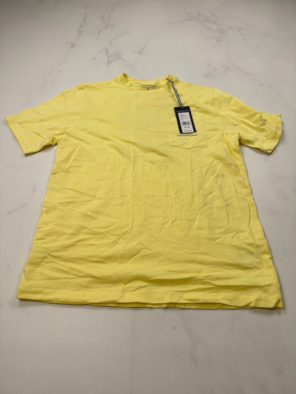 Vineyard Vines T-Shirt Yellow Graphic Print - Boys XL